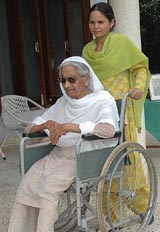 Mrs Sudarshan Kaur at her residence in Chandigarh on Tuesday
