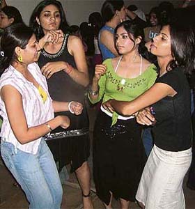Students dance at a freshers' party of NIFD students in Mohali