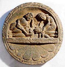 Gandharan stone cosmetic tray, 3rd century AD