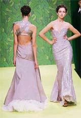 Models display creations from the Spring-Summer, 2007, collection of Ashley Isham at the London Fashion Week on Thursday.