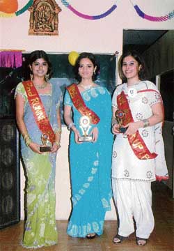 Students of the International Polytechnic for Women, Sector 35, in Chandigarh on Wednesday.