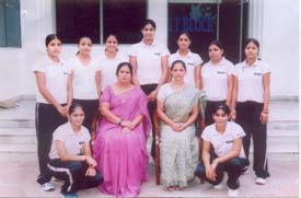 The taekwondo team of Kanya Maha Vidyalaya that won the inter-college tournament held at Guru Nanak Dev University.