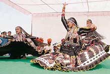 Folk dancers at the mela.