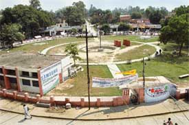 An overview of Gol Market shows the perfect town planning of Nilokheri 