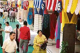 A view of the annual shopping festival in Sector 22, Chandigarh, which was inaugurated today