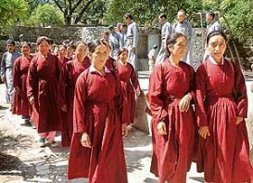 A group of villagers from the Nubar Valley in Jammu and Kashmir visit the Rock Garden during a motivational tour organised by the Army in Chandigarh