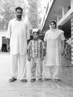 Diljot Singh of Sherpur village in Yamunanagar is four years and two months’ old but is already 4’4’’ tall and weighs 43 kg