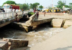Gill bridge in Ludhiana that is in need of immediate repairs