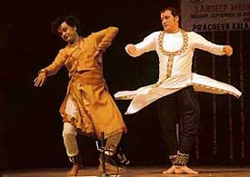 Deepak Mahraj and Sandeep Mahavir perform kathak jugalbandi at the Tagore Theatre, Sector 18, Chandigarh
