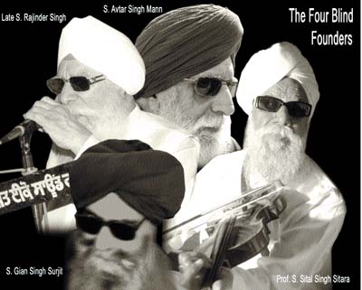 Founding members of the Guru Nanak Mission Netraheen Vridh Ashram 