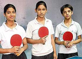 Under-17 table tennis team of Manav Mangal School, Sector 21, Chandigarh, which won the Inter-school Table Tennis Tournament