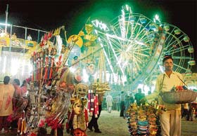 A night view of the Navratra fair which is being held at Daresi Grounds in Ludhiana