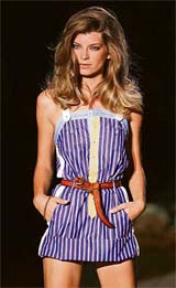 A model displays a creation as part of Dsquared2's Spring/Summer 2007 women collection at the Milan Fashion Week on Friday.