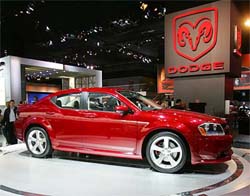 A Dodge Avenger CRD is presented at the Paris Motor Show on Friday.