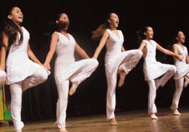 A dance group from Armenia presents a ballet at the Shvalik Public School Phase VI, Mohali, on Friday.
