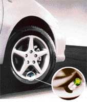 Airchecker is fitted over the tyre nozzle