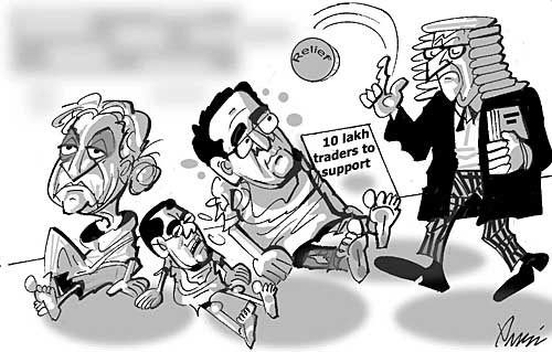 Editorial cartoon by Rajinder Puri