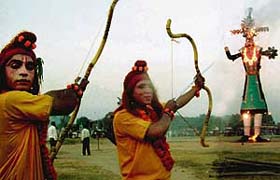 A scene of Dasehra celebrations in Phase VIII, Mohali