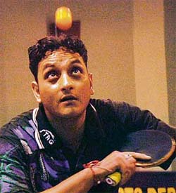 Vikas Sharma of Accountant-General (Audit), Punjab, who won the men's table tennis title at Sector 23, Chandigarh