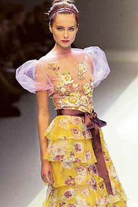 A model presents a creation by Italian designer Valentino for his Spring/Summer 2007 ready-to-wear collection in Paris