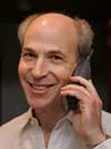 Nobel chemistry prize winner Roger Kornberg, a professor at Stanford University School of Medicine, talks on the phone at his home in Atherton on Wednesday