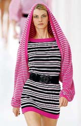 A model presents a creation by German designer Karl Lagerfeld for his Spring/Summer 2007 ready-to-wear collection for French fashion house Chanel in Paris 