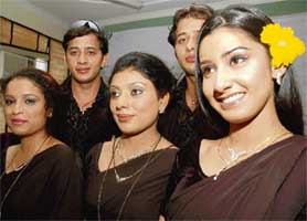 Models display Tara diamond jewellery range at a preview and press conference held in Chandigarh on Thursday.
