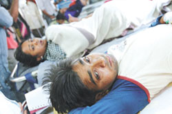Dengue patients at the All India Institute of Medical Sciences (AIIMS) in the Capital 
