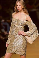 A model presents a creation by Lebanese designer Elie Saab for his Spring/Summer 2007 ready-to-wear collection in Paris on Sunday.