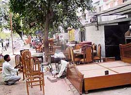 Unauthorised shops near Madanpur Chowk in Mohali. 