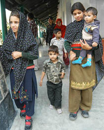 Family members of Farid Ahmed Gilani who crossed over to India from PoK. The Gilani family was apprehended by the Army in the Uri sector