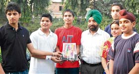 City shuttlers, who were felicitated for their stupendous performance in the 52nd Punjab State School Games in Ludhiana