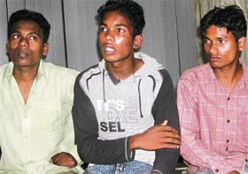 Bajirang, Roshan and Surya, who alleged torture at the hands of crime branch sleuths in Chandigarh