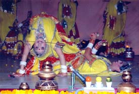 A Rajasthani dance being performed at GNN College, Doraha