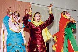 the team of the host college performs giddha. 