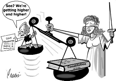 Editorial cartoon by Rajinder Puri