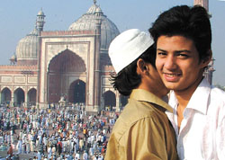 Bond of Faith: People greeting each other at Jama Masjid on the occasionof Eid-ul-Fitr,  which marks the end of the holy month of Ramzan.