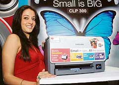 Bollywood actress Raima Sen at the launch of Samsung printers in New Delhi