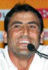 Pakistan captain Younis Khan addresses a press conference in Mohali on Thursday.
