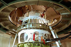 Photo taken on October 11 and made available on October 25 shows inside the mobile service tower on Launch Pad 17-B at Cape Canaveral Air Force Station