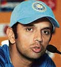 Indian captain Rahul Dravid addresses a press conference in Mohali on Saturday.