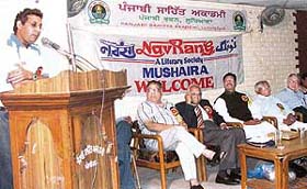 The annual mushaira, organised by the Navrang Literary Society, under way in Ludhiana