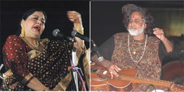 Ghazal queen Farida Khanum and Mohan Veena player Pt Vishwa Mohan Bhatt present recitals on the concluding day of Kapurthala Heritage Festival in Kapurthala on Sunday.