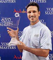 Jeev Milkha Singh with the Volvo Masters 2006 trophy at the Valderrama Golf Club in Sotogrande 