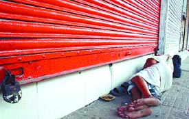 A view of the closed market in Old Delhi area during bandh against the sealing drive