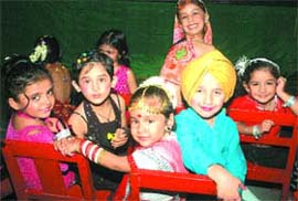 Students of Apeejay School, Jalandhar, are all smiles after their performance in a dance competition organised on the school premises
