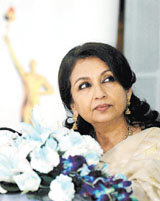 Censor Board of Film Certification's  Chairperson Sharmila Tagore unveils the first Gurukuljyoti Award Trophy meant to honour the educational institutes of India, during a function in the Capital 