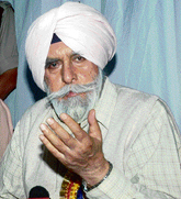 K. P. S. Gill, President, Indian Hockey Federation, addresses a press conference in Jalandhar on Tuesday.