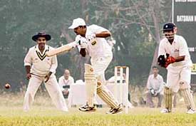 A match in progress on the opening day of the sixth All-India United India Insurance Company Limited Cricket Tournament at the Punjab Agricultural University ground in Ludhiana on Thursday