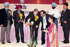Dr R.C.G. Russel from the UK inaugurates the 26th annual conference of the Association of Surgeons of India and International Live Workshop on Endoscopic Surgery in Ludhiana on Friday